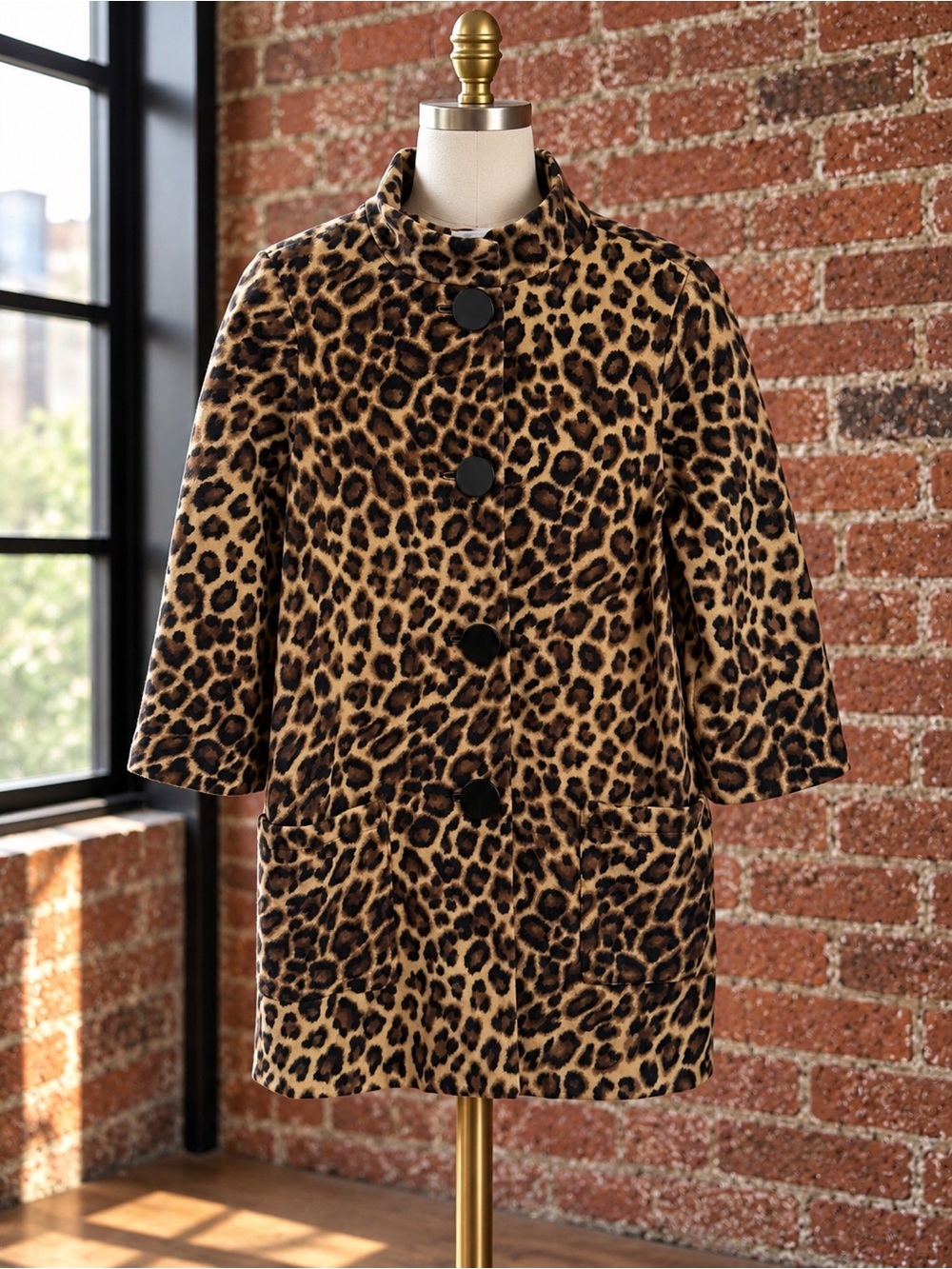 WD•NY Vintage Leopard Print Statement Coat